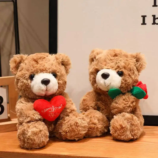 Flower Hug Teddy Bear – Cute Plush Gift