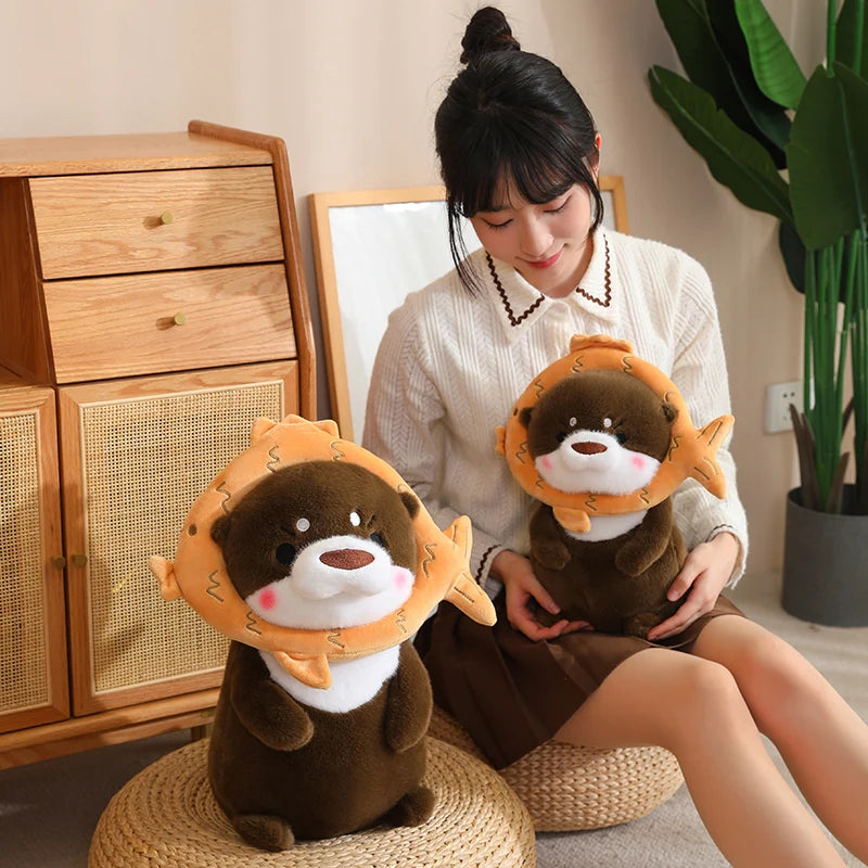 Kawaii Otter Plush Pillow – Soft Cuddly Stuffed Toy