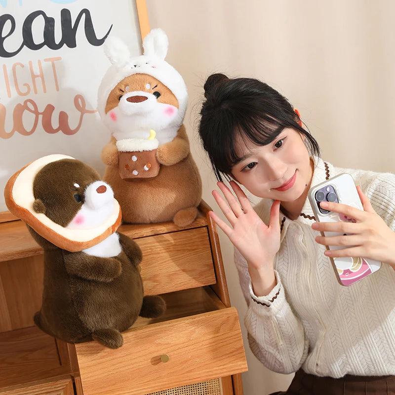 Kawaii Otter Plush Pillow – Soft Cuddly Stuffed Toy