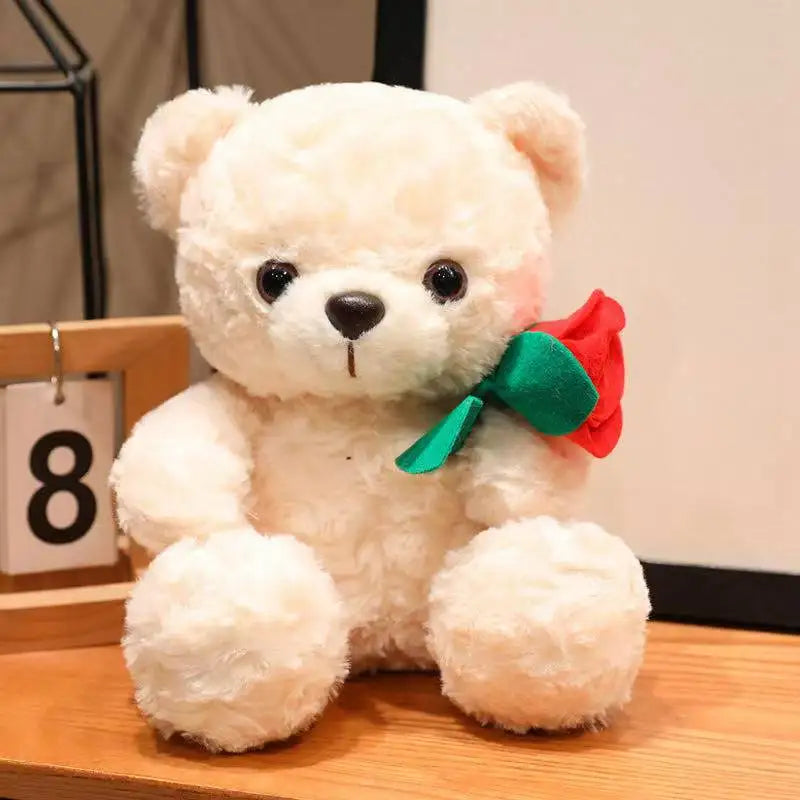 Flower Hug Teddy Bear – Cute Plush Gift