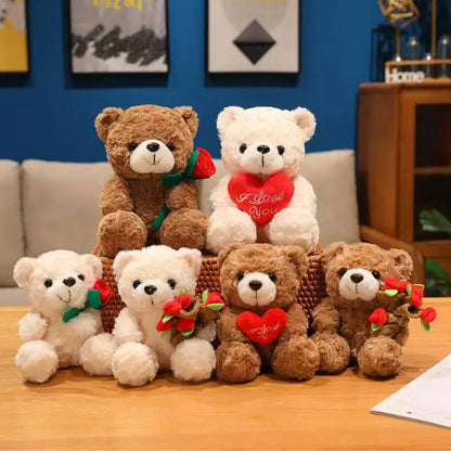 Flower Hug Teddy Bear – Cute Plush Gift