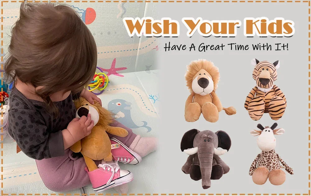 Cute Jungle Animal Plush Toy – Soft Stuffed Doll