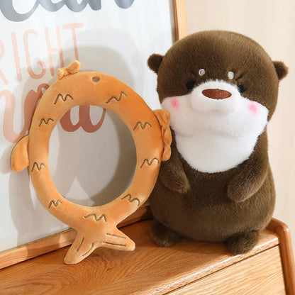 Kawaii Otter Plush Pillow – Soft Cuddly Stuffed Toy