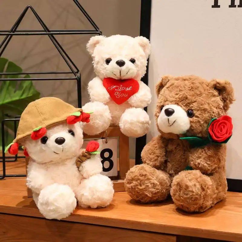 Flower Hug Teddy Bear – Cute Plush Gift